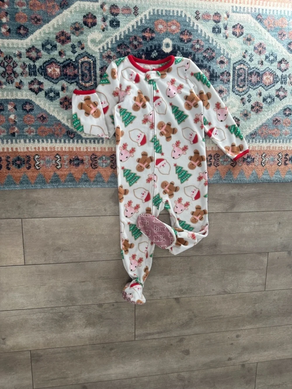Carter's Christmas Footie Pajamas 3T Toddler Unisex Fleece Holiday